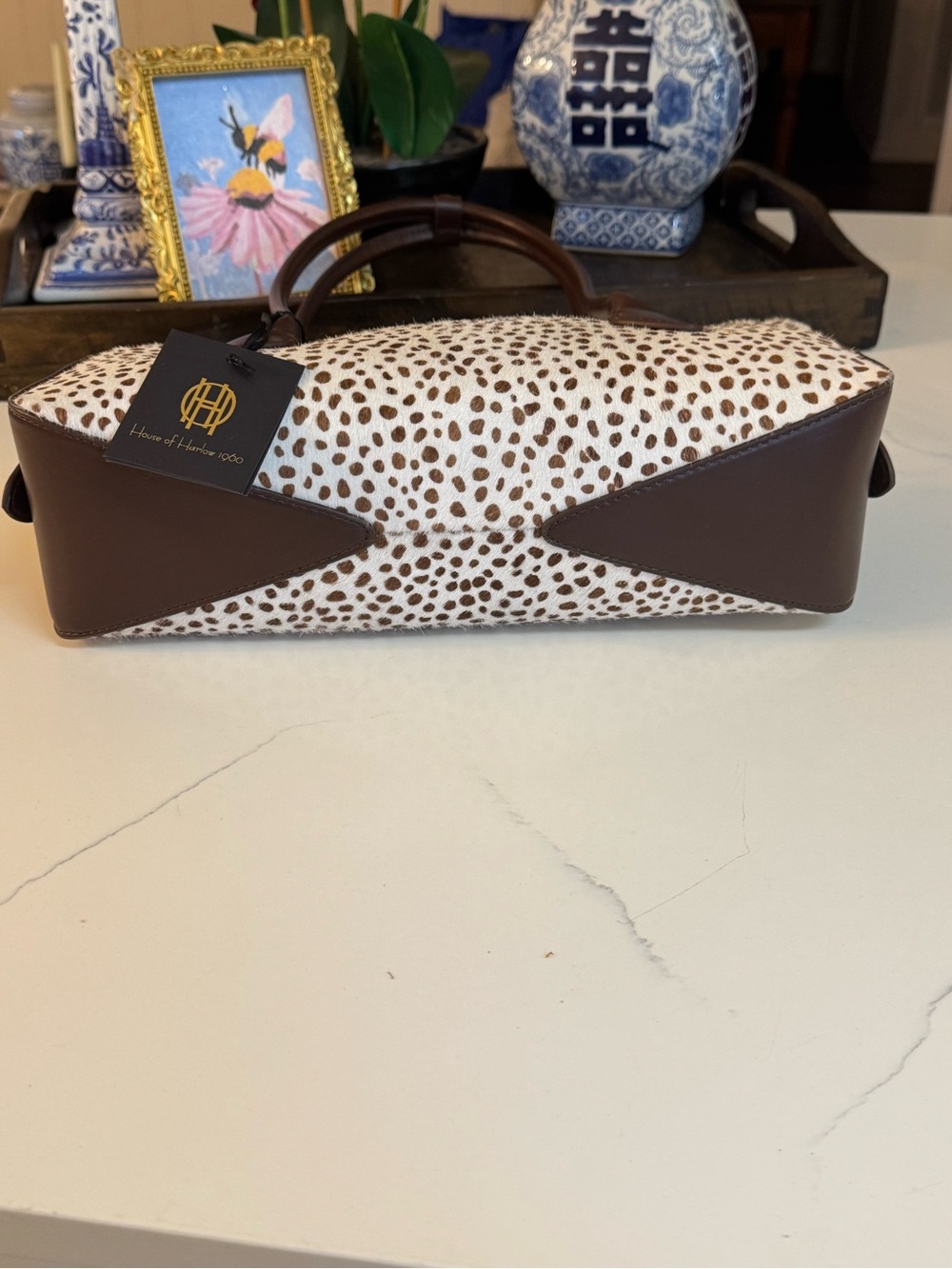 π€π€ NWT HOUSE OF HARLOW 1960 CALF HAIR LEATHER SHOULDER BAG! - Picture 5 of 8